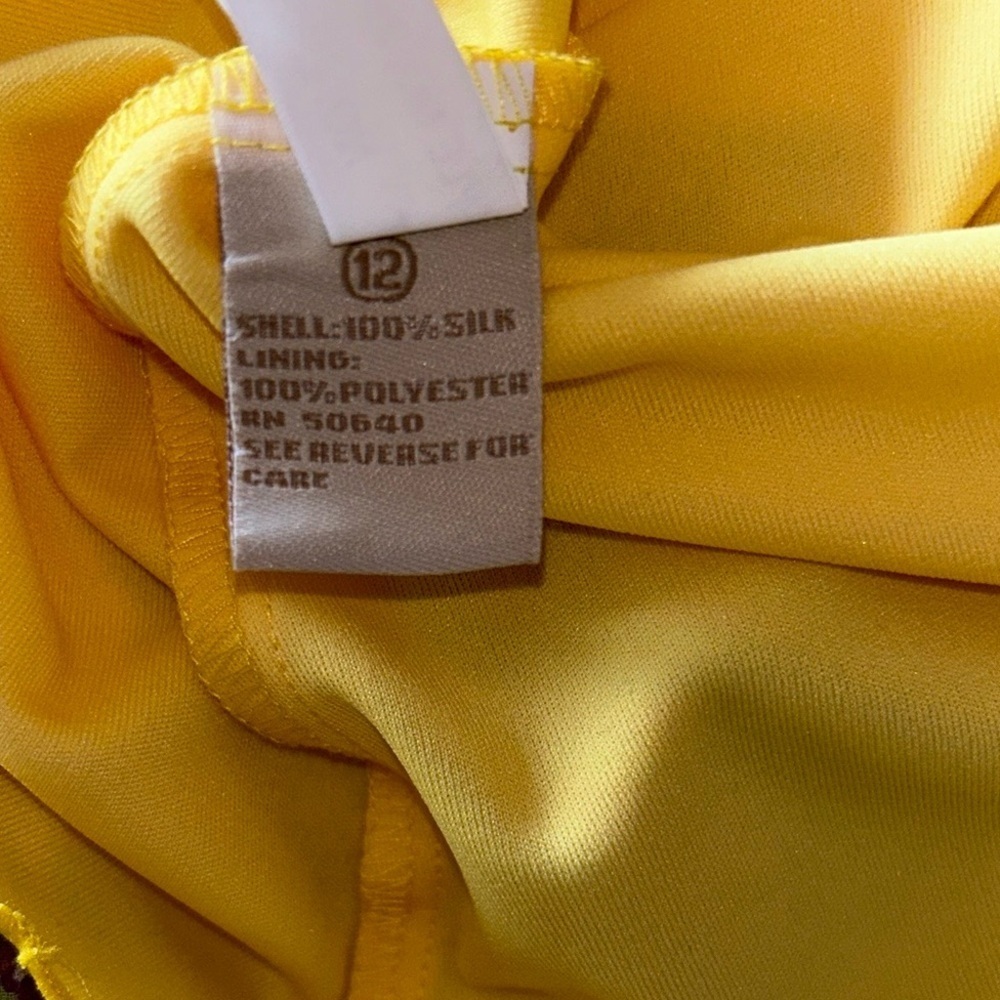 Vtg Jonathan Martin NWT Yellow Lavender Paisley Sleeveless Silk Cocktail Dress L - Picture 16 of 16